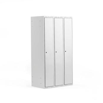Šatňová skriňa CLASSIC, 3 sekcie, 1740x900x550 mm, šedá obrázok