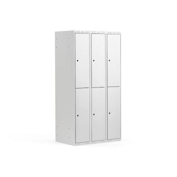 Šatňová skriňa CLASSIC, 3 sekcie, 6 dverí, šedá obrázok