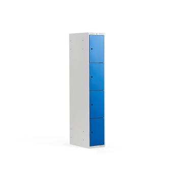 Šatňová skriňa CLASSIC, 4 dvere, 1 sekcia, 1740x300x550 mm, modrá obrázok