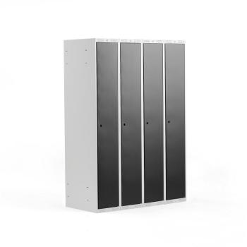 Šatňová skriňa CLASSIC, 4 sekcie, 1740x1200x550 mm, čierna obrázok