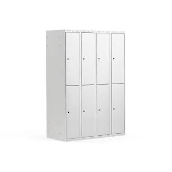 Šatňová skriňa CLASSIC, 4 sekcie, 8 dverí, šedá obrázok