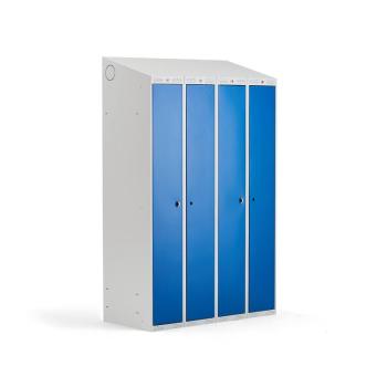 Šatňová skrinka CLASSIC COMBO, 4 dvere, 1900x1200x550 mm, modrá obrázok