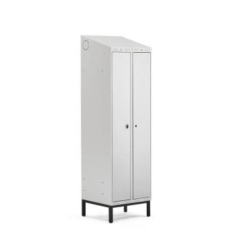 Šatňová skrinka CLASSIC COMBO, na nožičkách, 2 dvere, 2100x600x550mm, šedá obrázok