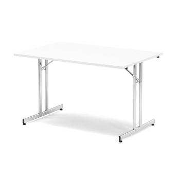 Skladací rokovací stôl EMILY, 1200x800 mm, biela/chróm obrázok