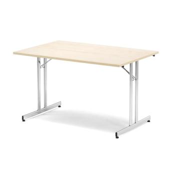 Skladací rokovací stôl EMILY, 1200x800 mm, brezový laminát/chróm obrázok