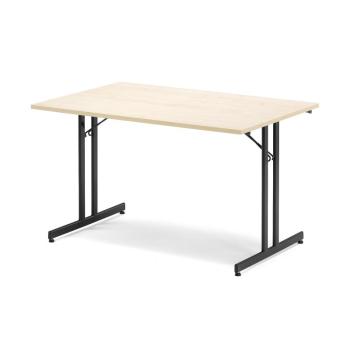Skladací rokovací stôl EMILY, 1200x800 mm, brezový laminát/čierna obrázok