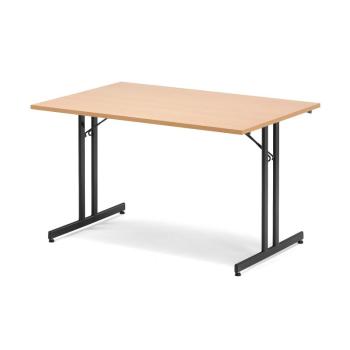 Skladací rokovací stôl EMILY, 1200x800 mm, bukový laminát/čierna obrázok
