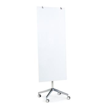 Sklenená magnetická tabuľa STELLA, s kolieskami, 650x1575 mm, biela obrázok