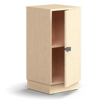 Skriňa QBUS, 1 polica, so soklom, s madlom, 868x400x420 mm, breza obrázok