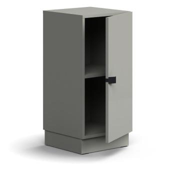 Skriňa QBUS, 1 polica, so soklom, s madlom, 868x400x420 mm, svetlošedá obrázok