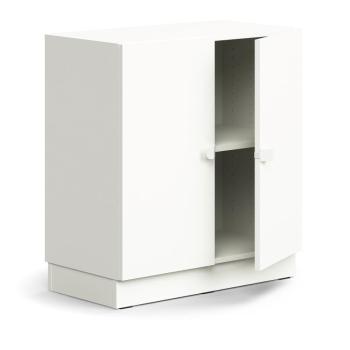 Skriňa QBUS, 1 polica, so soklom, s madlom, 868x800x420 mm, biela obrázok