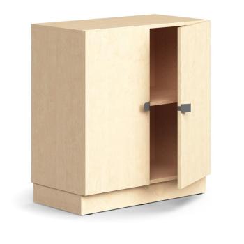 Skriňa QBUS, 1 polica, so soklom, s madlom, 868x800x420 mm, breza obrázok