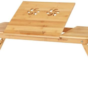 SONGMICS Bambusová podložka pod notebook prírodná 89x35 cm obrázok