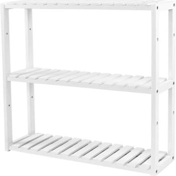 SONGMICS Bambusový regál 3 police biely 60x54 cm obrázok
