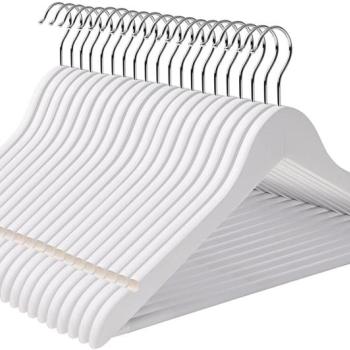 SONGMICS Drevené ramienko biele 44 cm 20 ks obrázok