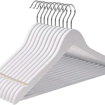SONGMICS Drevený vešiak, biely 44 cm 10 ks obrázok
