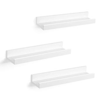 SONGMICS Nástenná polica do L biela 3 ks 38x10 cm obrázok