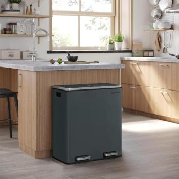 SONGMICS Odpadkový kôš na triedený odpad 2 x 30 l zeleno-čierny obrázok