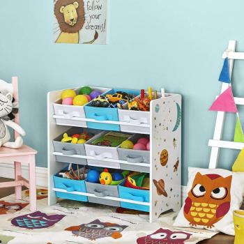 SONGMICS Regál na hračky 9 boxov vesmírne motívy 62 x 60 x 29 cm obrázok