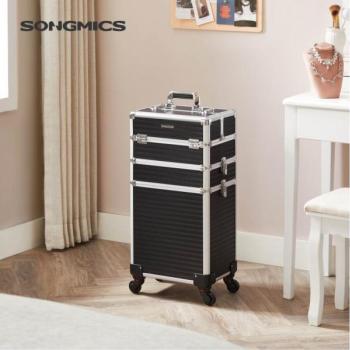 SONGMICS Toaletný kufrík na kolieskach 36 x 73 x 27 cm čierny obrázok