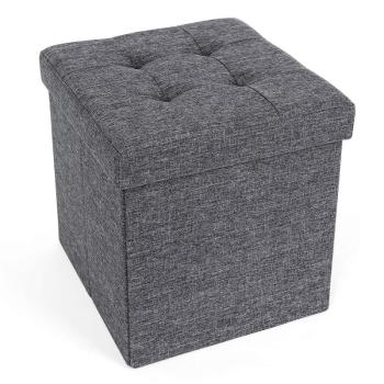 SONGMICS Úložný sedací box čalúnený skladací 38x38 cm tmavosivý obrázok