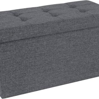 SONGMICS Úložný sedací box čalúnený skladací 76x38 cm tmavosivý obrázok