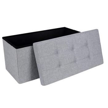 SONGMICS Úložný sedací box čalúnený skladacie 76x38 cm šedý obrázok