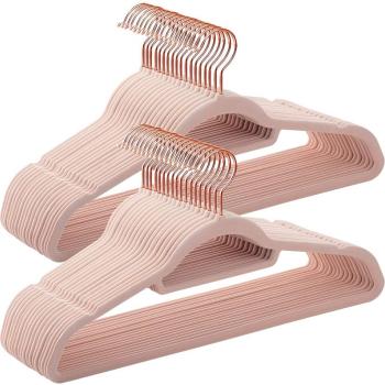 SONGMICS Vešiaky na šaty ružové 45 cm 50 ks obrázok