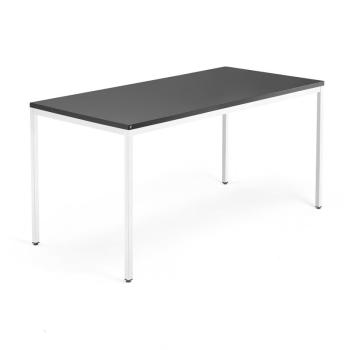 Stôl MODULUS, 1600x800 mm, biela konštrukcia, čierny obrázok