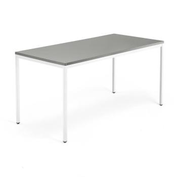 Stôl MODULUS, 1600x800 mm, biely rám, svetlošedý obrázok