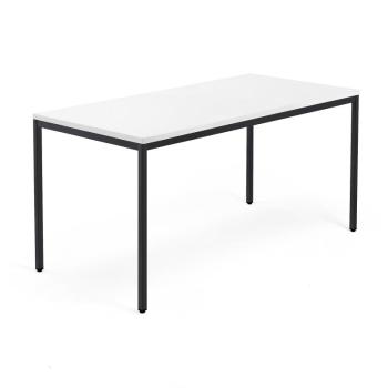 Stôl MODULUS, 1600x800 mm, čierna konštrukcia, biely obrázok
