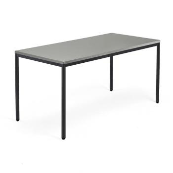 Stôl MODULUS, 1600x800 mm, čierny rám, svetlošedý obrázok