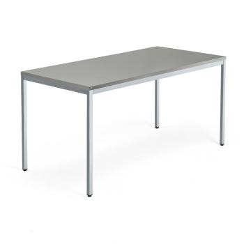 Stôl MODULUS, 1600x800 mm, strieborný rám, svetlošedý obrázok