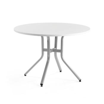 Stôl VARIOUS, Ø1100x740 mm, strieborná, biela obrázok