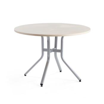 Stôl VARIOUS, Ø1100x740 mm, strieborná, breza obrázok