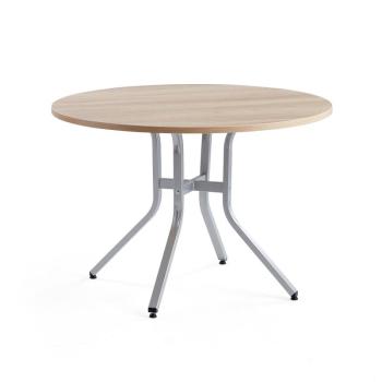 Stôl VARIOUS, Ø1100x740 mm, strieborná, dub obrázok