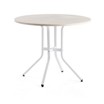 Stôl VARIOUS, Ø1100x900 mm, biela, breza obrázok