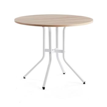 Stôl VARIOUS, Ø1100x900 mm, biela, dub obrázok
