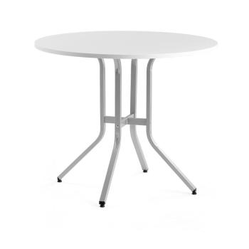 Stôl VARIOUS, Ø1100x900 mm, strieborná, biela obrázok