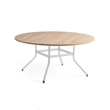 Stôl VARIOUS, Ø1600 mm, výška 740 mm, biela, dub obrázok