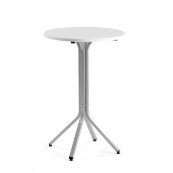 Stôl VARIOUS, Ø700x1050 mm, strieborná, biela obrázok