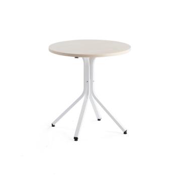 Stôl VARIOUS, Ø700x740 mm, biela, breza obrázok