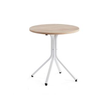 Stôl VARIOUS, Ø700x740 mm, biela, dub obrázok