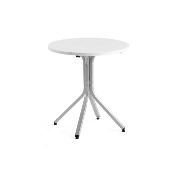 Stôl VARIOUS, Ø700x740 mm, strieborná, biela obrázok