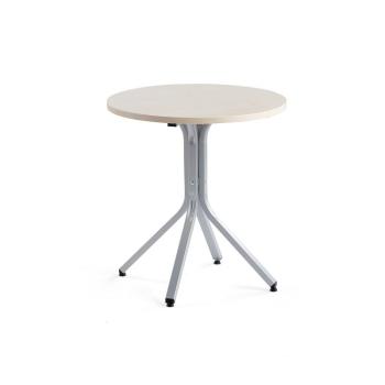 Stôl VARIOUS, Ø700x740 mm, strieborná, breza obrázok