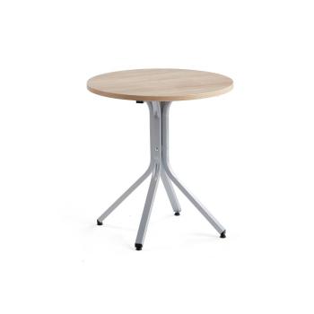 Stôl VARIOUS, Ø700x740 mm, strieborná, dub obrázok