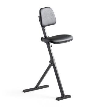 Stolička sit-stand, čierna umelá koža obrázok