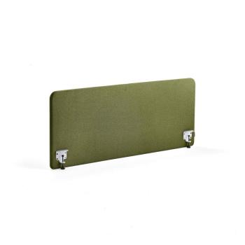 Stolový paraván ZONE, biele svorky, 1600x650x36 mm, látka Hush, forest green obrázok