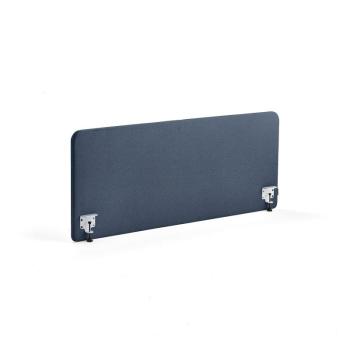 Stolový paraván ZONE, biele svorky, 1600x650x36 mm, látka Hush, navy blue obrázok