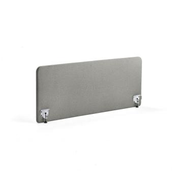 Stolový paraván ZONE, biele svorky, 1600x650x36 mm, látka Rivet, striebornošedá obrázok